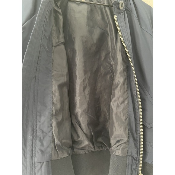 Free People Satin Navy Bomber Jacket Size Small - Picture 4 of 7